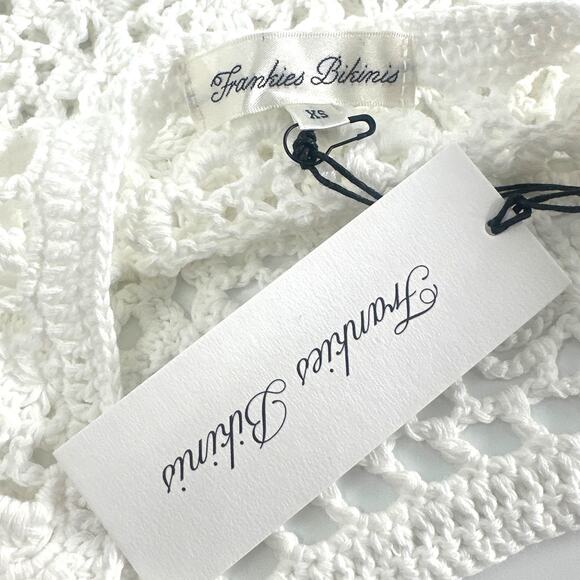 Frankies Bikinis Women's White Sunshine Crochet Mini Dress Size XS - Picture 8 of 10